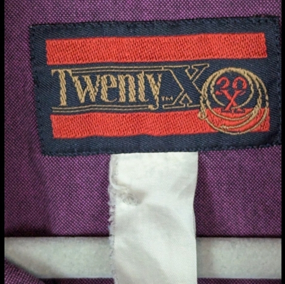 TwentyX rodeo Western shirt size label missing, purple thick fabric large or XL - Picture 4 of 8